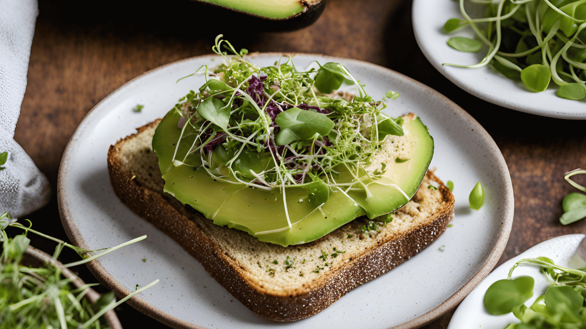 Avocado-Toast mit Radieschen-Microgreens